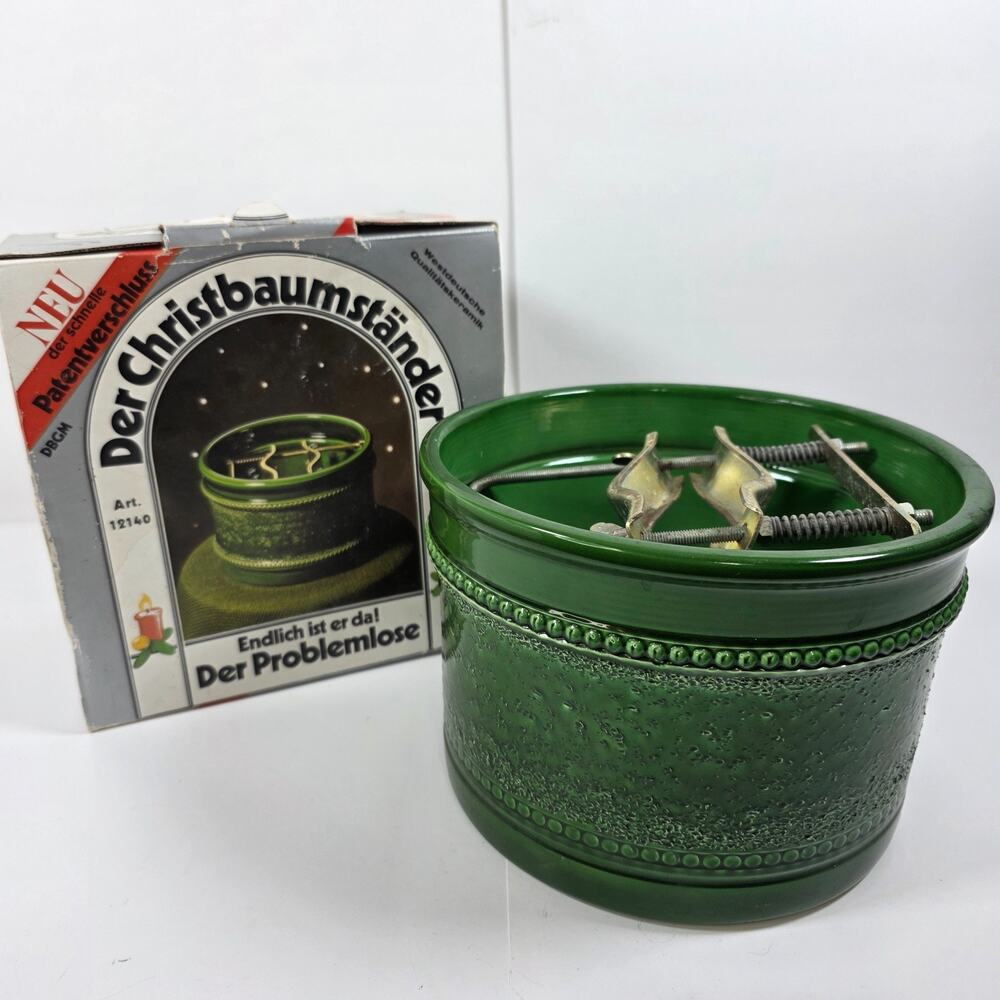 Vintage Christbaumstander Live Small Christmas Tree Stand Germany Green Ceramic